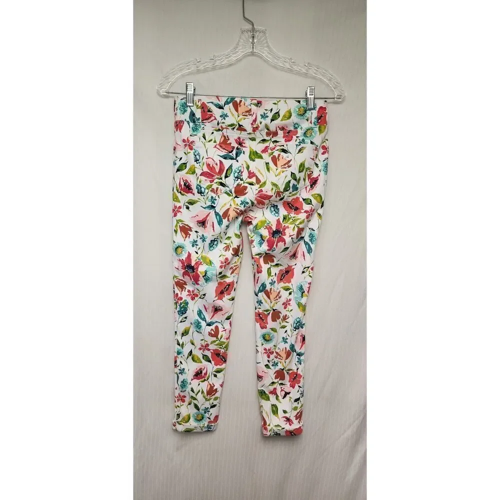 Time and Tru Jegging Capri Women's White Floral Small 4-6 - Picture 4 of 8